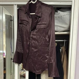 ZARA Satin Button-Up Shirt